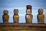 Moai, Ahu Tongariki, Tongariki Beach, Easter Island, Chile