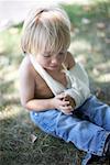 Boy with Broken Arm in Cast