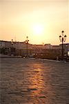 Hafengebiet bei Sonnenaufgang, Venedig, Italien