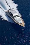 Overhead View of Luxury Yacht