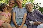 Four generations of women from the same family.