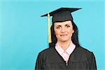 Portrait of woman in cap and gown