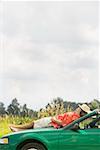 Man resting on car