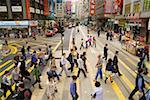 Crowded crosswalk on Hong Kong street