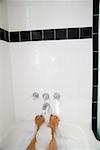 Woman’s feet in bathtub