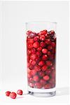 Glass of cranberries