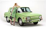 Woman Leaning on 1971 Renault 10