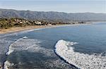 Overview of Shoreline, Leadbetter Beach, Santa Barbara, California, USA