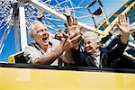 People on Roller Coaster, Santa Monica, California, USA