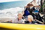 People on Roller Coaster, Santa Monica, California, USA