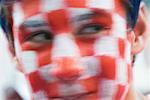 Gros plan du Football croate Fan Salzbourg, Land de Salzbourg, Autriche