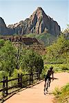 Radfahren an Zion Nationalpark, Utah, USA