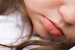 Close-Up of Little Girl's Lips and Nose