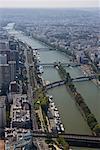 Vue aérienne de la rivière Seine, Paris, France