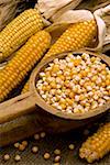 Dried corn on the cob and corn kernels