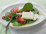 Spinach salad with pecans, sheep's cheese & cherry tomatoes