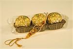 Close-up of a rakhi with sweets