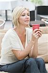 Portrait of Woman Drinking Coffee