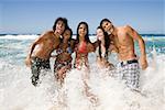 Portrait of teenagers in the sea