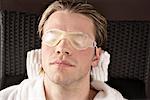 Man Wearing Eye Mask