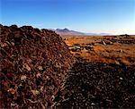 Stack of peat on a landscape, Roundstone Bog, Connemara, County Galway, Northern Ireland