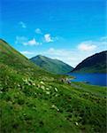 Traditionnel caravanes, Doo Lough, Co Mayo, Irlande