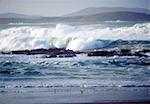 Ballyhiernan Bay, Fanad Head, County Donegal, Ireland; Wave breaking on shore