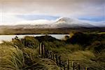 Croagh Patrick, comté de Mayo, Irlande ; Montagne panoramique après la tempête de neige