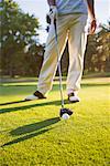 Golfer Getting Ready to Drive Ball, Salem, Oregon, USA