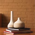 White Vases on Books