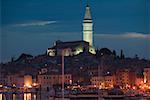 Rovinj old town at night