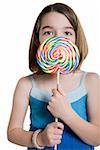 Girl holding a lollipop