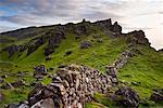 Stone Fence sur la crête, île de Skye, en Ecosse