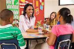 Enseignants et élèves en salle de classe