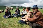 Horse Owners and Riders at the Naadam Festival Horse Race, Xiwuzhumuqinqi, Inner Mongolia, China