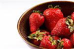 Close-up of a bowl of strawberries