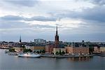 Riddarholmen au crépuscule, Gamla Stan, Riddarfjarden, lac Malaren, Stockholm, Suède