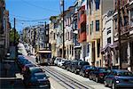 Straßenbahn-Gleise, San Francisco, Kalifornien, USA