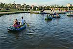 People in Boats on City Pond, Xilinhot, Inner Mongolia, China