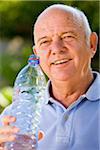 Portrait of Man Drinking Bottled Water