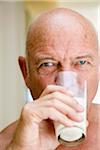 Portrait of Man Drinking Glass of Milk