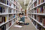 Young students in a library