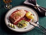 Salmon with lemon and Port