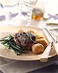 Tournedos with pepper sauce and dauphine potatoes