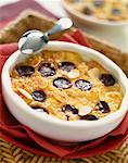 Grape and almond clafoutis batter pudding