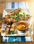 turkey and pork skewers with lime