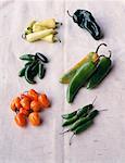 composition with a variety of peppers