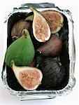 Aluminium punnet of fresh figs