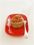 Small meat flan with spices and crushed tomatoes