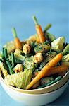 pan-fried vegetables with hazelnuts